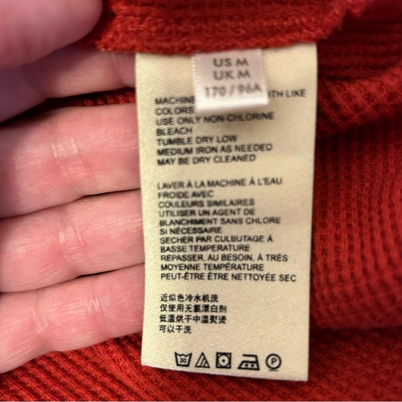 Anthropologie Thermal Long Sleeve Burnt Orange boxy oversized shirt size Medium - Picture 6 of 8